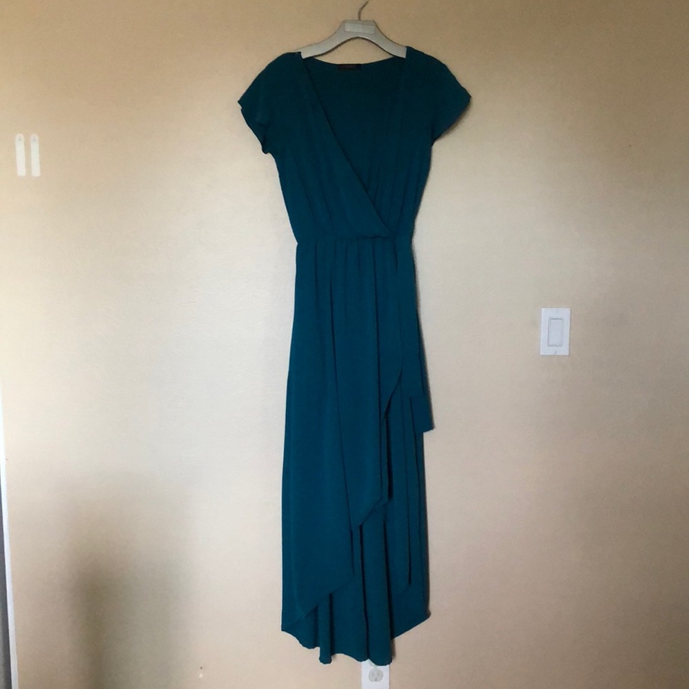 High-low green dress
